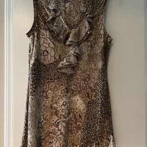 Sleeveless animal print dress top